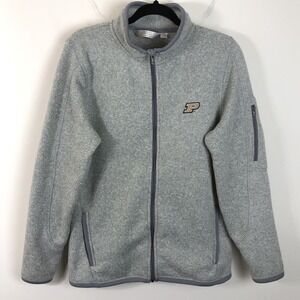 Purdue Lady Vesi Full Zip Sweater Womens Heather Gray Sz Large